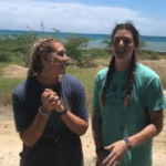 Brittany Brewer appears in a video from her FCA trip to Haiti wearing an HSU department of physical therapy shirt.