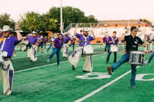 Students learned the famous HSU Cow-step and performed the dance with the Cowboy Band during halftime of HSU's first home football game in 2019.