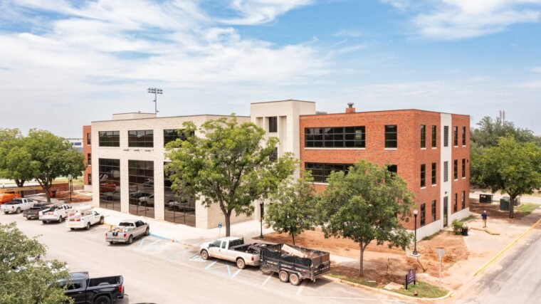 Abilene Hall's new façade.