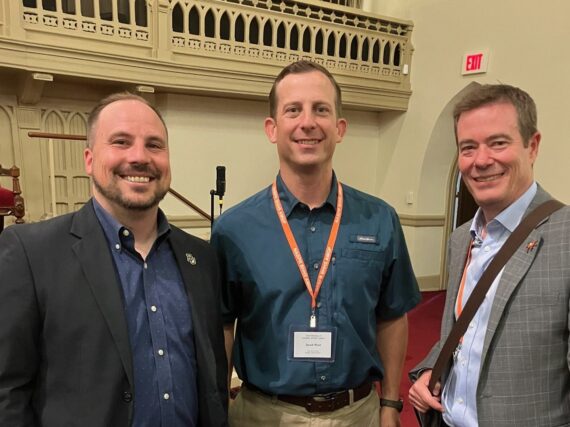 HSU alumni Jack Bodenhamer '08, Dr. Jacob West '04/'07/'13, and Adam English '96 attended a conference in Raleigh, NC.