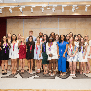 Nursing students group photo at pinning ceremony