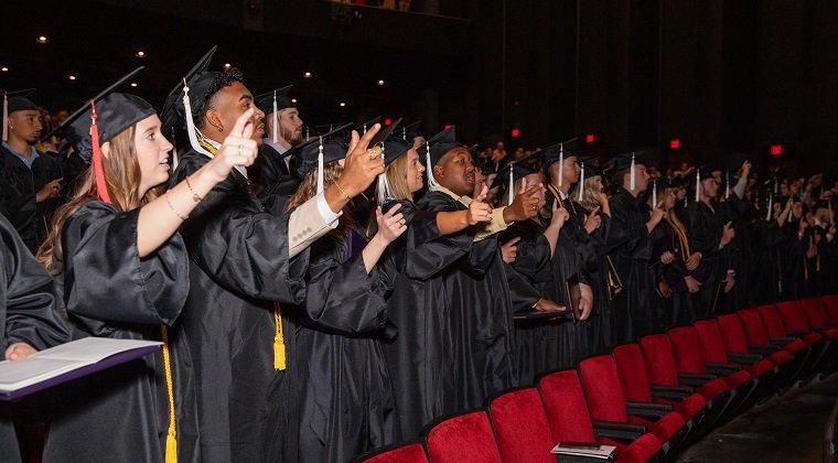 Students at graduation