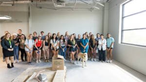 Nursing Students Posed in their new buidling