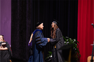 Dr. Janelle O'Connell, Dean of the College of Health Professions at graduation