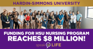 Graphic showing current nursing students and stating Funding for HSU nursing program reaches $8 Million!