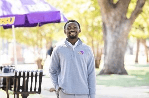 Christlieb Scholarship recipient, Mathias Dutt, posing on campus